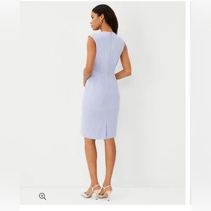 Ann Taylor Side Tuck Wrap Sheath Dress in Cross Weave, Deep Wisteria, size 14